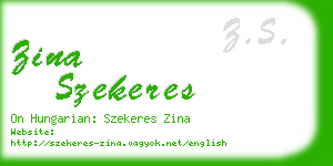 zina szekeres business card